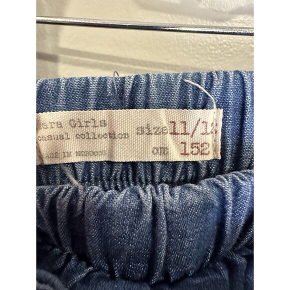 Zara Girls Blue Denim Skirt with Belt 11/12 Trendy Boho Causal Flare Cottagecore - Picture 4 of 7